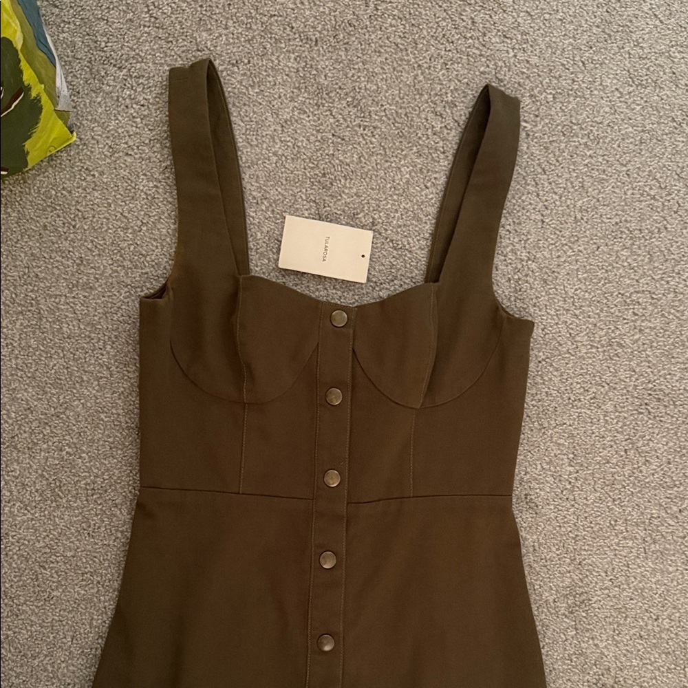 Tularosa Brown Button-Front Mini Dress